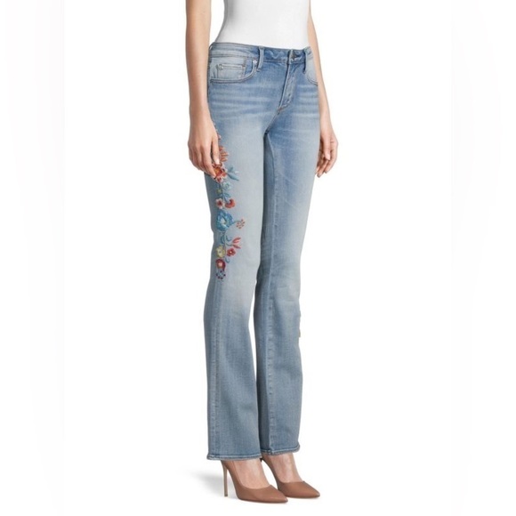 DRIFTWOOD Kelly Floral Embroidered Flared Jeans - Picture 1 of 13
